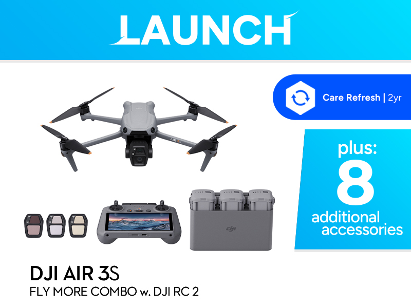 DJI Air 3S Launch Combo w. DJI RC 2 + Care Refresh				